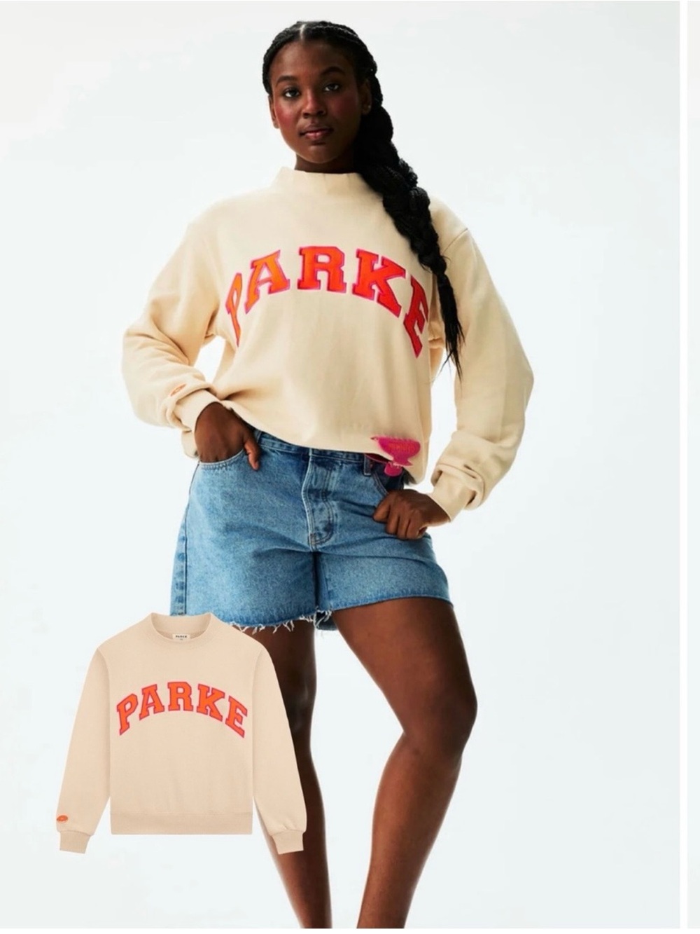 NEW Parke X Dunkin Varsity Mockneck Latte Size XXL Sweatshirt